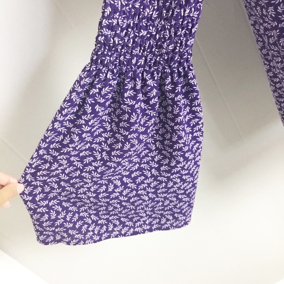 Michael Kors New Bell Shirt Size S Floral Purple - Picture 2 of 5